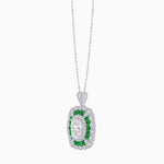 Load image into Gallery viewer, Vintage Inspired Oval French-Cut Gemstone Scalloped Halo Pendant - Shahin Jewelry