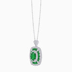 Load image into Gallery viewer, Vintage Inspired Oval French-Cut Gemstone Scalloped Halo Pendant - Shahin Jewelry