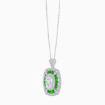 Load image into Gallery viewer, Vintage Inspired Oval French-Cut Gemstone Scalloped Halo Pendant - Shahin Jewelry