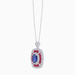 Load image into Gallery viewer, Vintage Inspired Oval French-Cut Gemstone Scalloped Halo Pendant - Shahin Jewelry