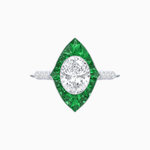 Load image into Gallery viewer, Vintage - Inspired Oval Mounting Ring with Intricate Gemstone Frame - Shahin Jewelry
