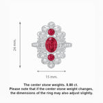 Load image into Gallery viewer, Vintage Inspired Oval Three-Stone Floral Filigree Statement Ring - Shahin Jewelry