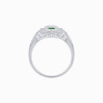 Load image into Gallery viewer, Vintage Inspired Oval Three-Stone Floral Filigree Statement Ring - Shahin Jewelry