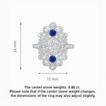 Load image into Gallery viewer, Vintage Inspired Oval Three-Stone Floral Filigree Statement Ring - Shahin Jewelry