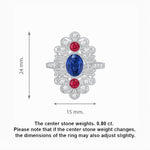 Load image into Gallery viewer, Vintage Inspired Oval Three-Stone Floral Filigree Statement Ring - Shahin Jewelry