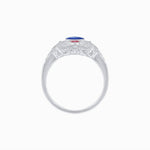 Load image into Gallery viewer, Vintage Inspired Oval Three-Stone Floral Filigree Statement Ring - Shahin Jewelry