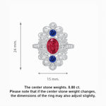 Load image into Gallery viewer, Vintage Inspired Oval Three-Stone Floral Filigree Statement Ring - Shahin Jewelry