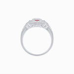 Load image into Gallery viewer, Vintage Inspired Oval Three-Stone Floral Filigree Statement Ring - Shahin Jewelry