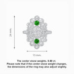 Load image into Gallery viewer, Vintage Inspired Oval Three-Stone Floral Filigree Statement Ring - Shahin Jewelry