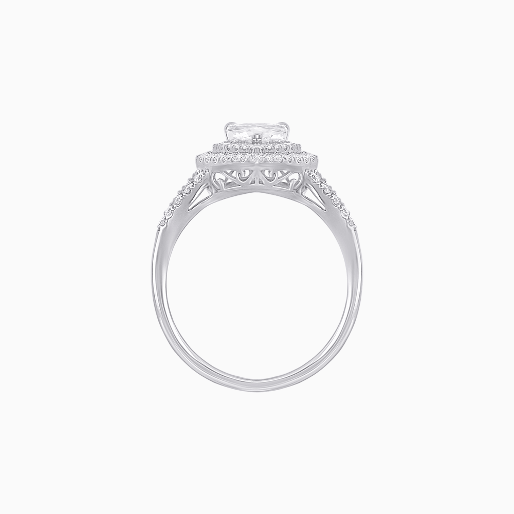 Vintage Inspired Pear Cut Double Halo Gemstone & Diamond Ring - Shahin Jewelry