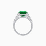 Load image into Gallery viewer, Vintage Inspired Round Cut Engagement Ring with Diamond Shoulders - Shahin Jewelry