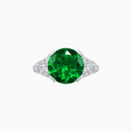 Load image into Gallery viewer, Vintage Inspired Round Cut Engagement Ring with Diamond Shoulders - Shahin Jewelry
