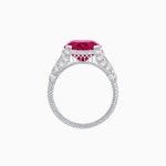 Load image into Gallery viewer, Vintage Inspired Round Cut Engagement Ring with Diamond Shoulders - Shahin Jewelry