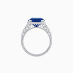 Load image into Gallery viewer, Vintage Inspired Round Cut Engagement Ring with Diamond Shoulders - Shahin Jewelry