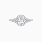 Load image into Gallery viewer, Vintage Inspired Round Cut Halo Ring with Diamond Accents - Shahin Jewelry