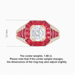 Load image into Gallery viewer, Vintage - Inspired Round Cut Ring with Octagon Halo - Shahin Jewelry