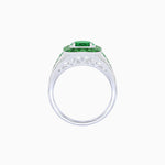 Load image into Gallery viewer, Vintage - Inspired Round Cut Ring with Octagon Halo - Shahin Jewelry