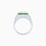 Load image into Gallery viewer, Vintage - Inspired Round Cut Ring with Octagon Halo - Shahin Jewelry