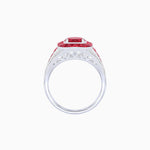 Load image into Gallery viewer, Vintage - Inspired Round Cut Ring with Octagon Halo - Shahin Jewelry