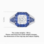 Load image into Gallery viewer, Vintage - Inspired Round Cut Ring with Octagon Halo - Shahin Jewelry