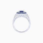 Load image into Gallery viewer, Vintage - Inspired Round Cut Ring with Octagon Halo - Shahin Jewelry