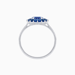 Load image into Gallery viewer, Vintage Inspired Round Cut Ring with Sunburst French - Cut Gemstone Halo - Shahin Jewelry