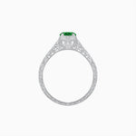 Load image into Gallery viewer, Vintage-Inspired Round Cut Ring with Tapered Diamond Accents and Hand-Engraved Details - Shahin Jewelry