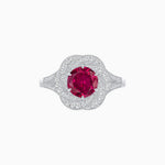Load image into Gallery viewer, Vintage Inspired Round Cut Swirl Halo Diamond Ring - Shahin Jewelry