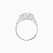 Vintage Inspired Round Cut Swirl Halo Diamond Ring - Shahin Jewelry