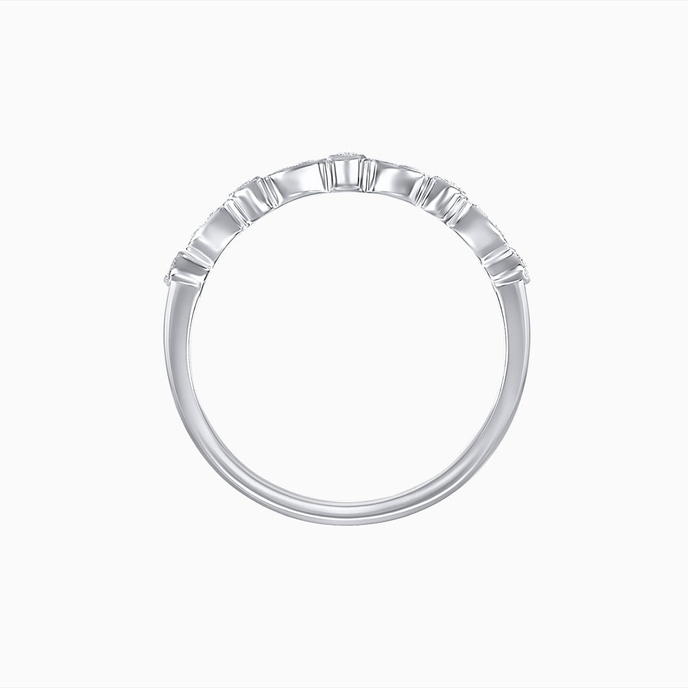 Vintage Inspired Round Diamond Half Band with Pear-Shaped Motifs - Shahin Jewelry