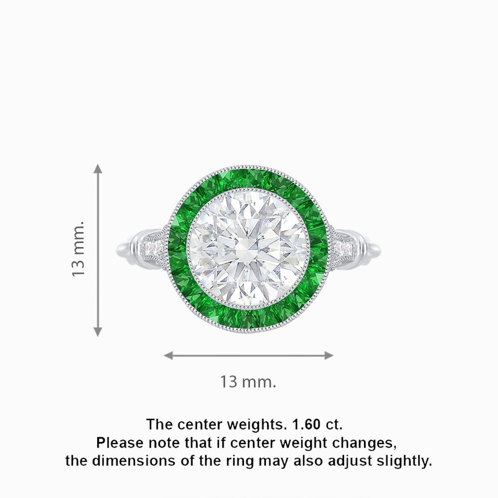 Vintage Inspired Round Diamond Halo Ring - Shahin Jewelry