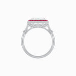 Load image into Gallery viewer, Vintage Inspired Round Diamond Halo Ring - Shahin Jewelry
