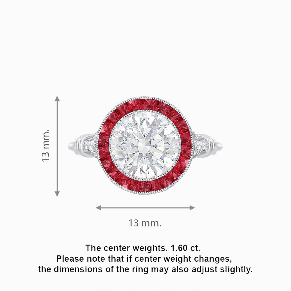 Vintage Inspired Round Diamond Halo Ring - Shahin Jewelry