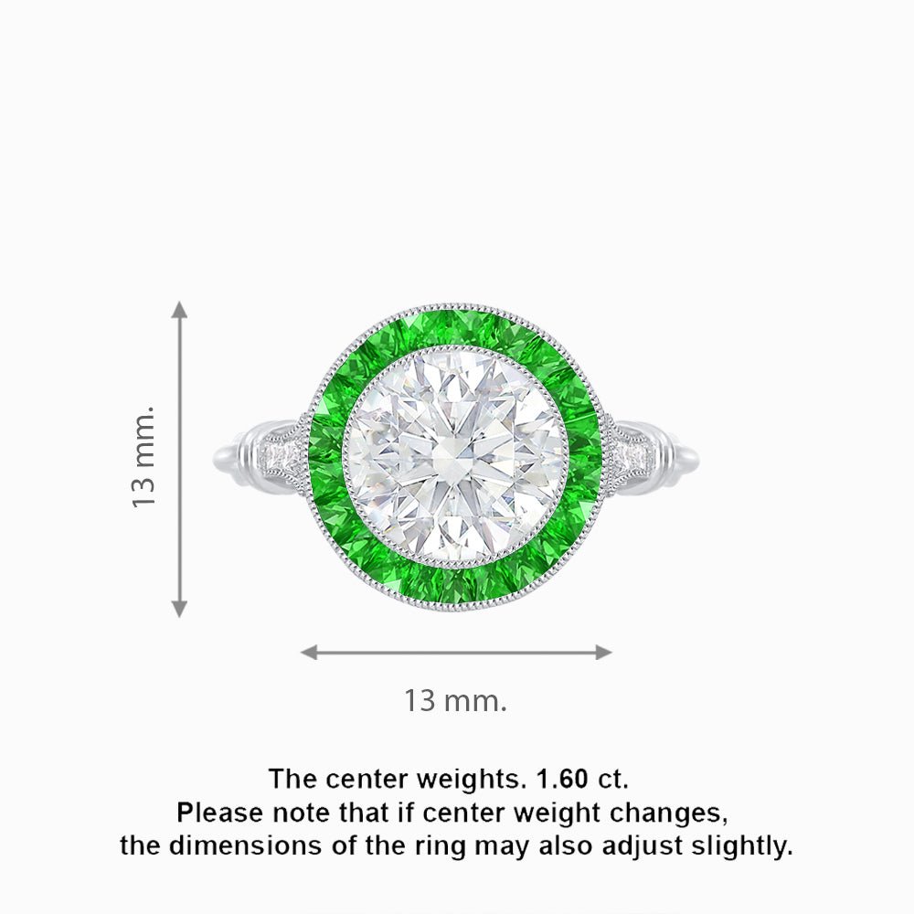 Vintage Inspired Round Diamond Halo Ring - Shahin Jewelry