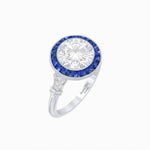 Load image into Gallery viewer, Vintage Inspired Round Diamond Halo Ring - Shahin Jewelry
