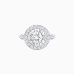 Load image into Gallery viewer, Vintage - Inspired Round Halo Diamond Mounting Engagement Ring - Shahin Jewelry

