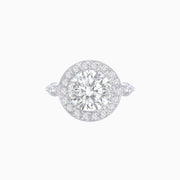 Vintage - Inspired Round Halo Diamond Mounting Engagement Ring - Shahin Jewelry