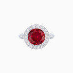 Load image into Gallery viewer, Vintage - Inspired Round Halo Diamond Mounting Engagement Ring - Shahin Jewelry
