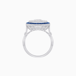 Load image into Gallery viewer, Vintage Inspired Round Illusion Diamond Halo Ring - Shahin Jewelry
