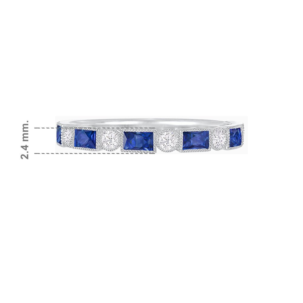 Vintage Inspired Sapphire and Diamond Brilliance Eternity Band - Shahin Jewelry