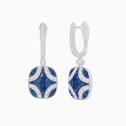 Vintage - Inspired Sapphire and Diamond Drop Earrings - Shahin Jewelry