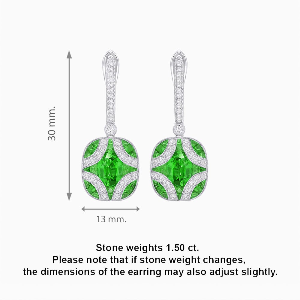 Vintage - Inspired Sapphire and Diamond Drop Earrings - Shahin Jewelry