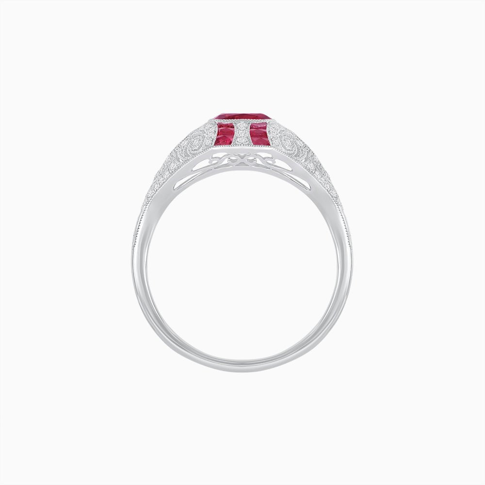Vintage Inspired Sapphire & Diamond Ring - Shahin Jewelry