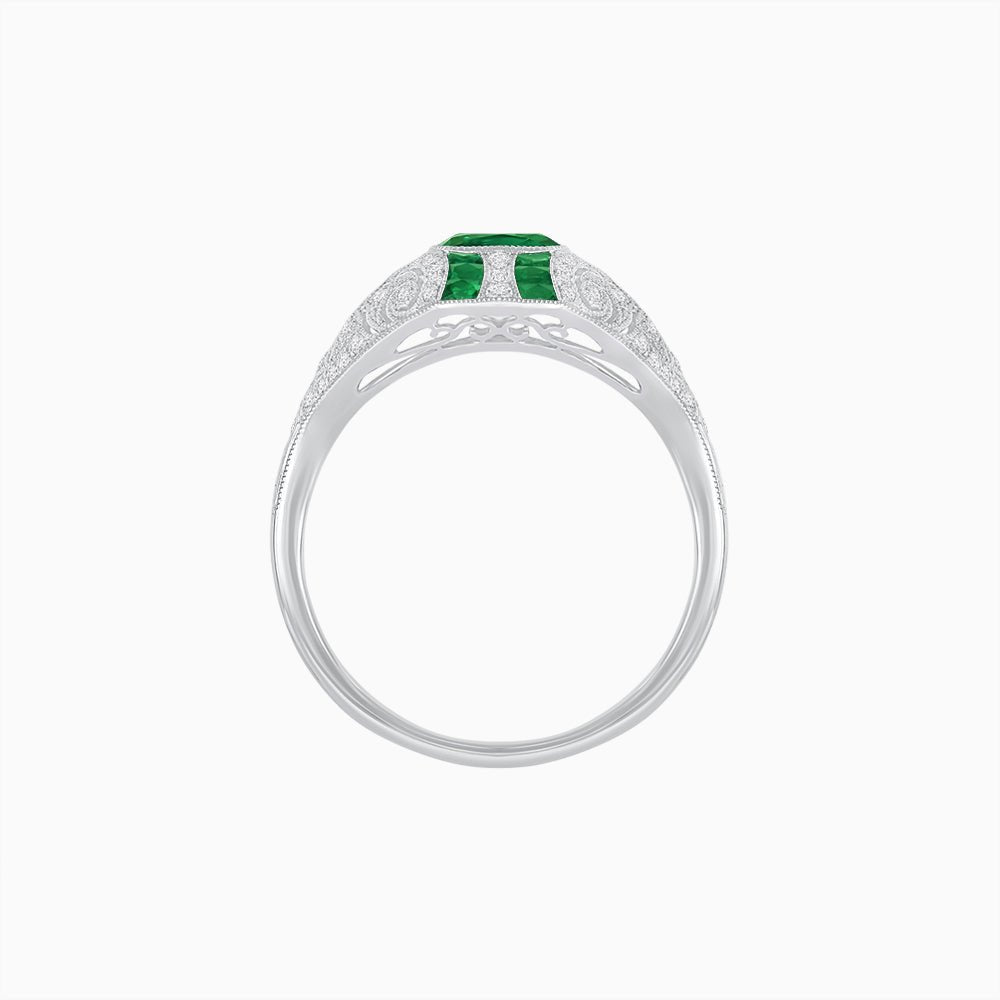 Vintage Inspired Sapphire & Diamond Ring - Shahin Jewelry