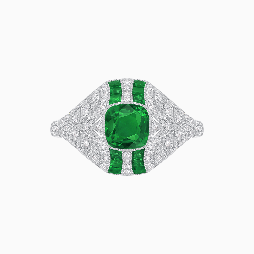 Vintage Inspired Sapphire & Diamond Ring - Shahin Jewelry