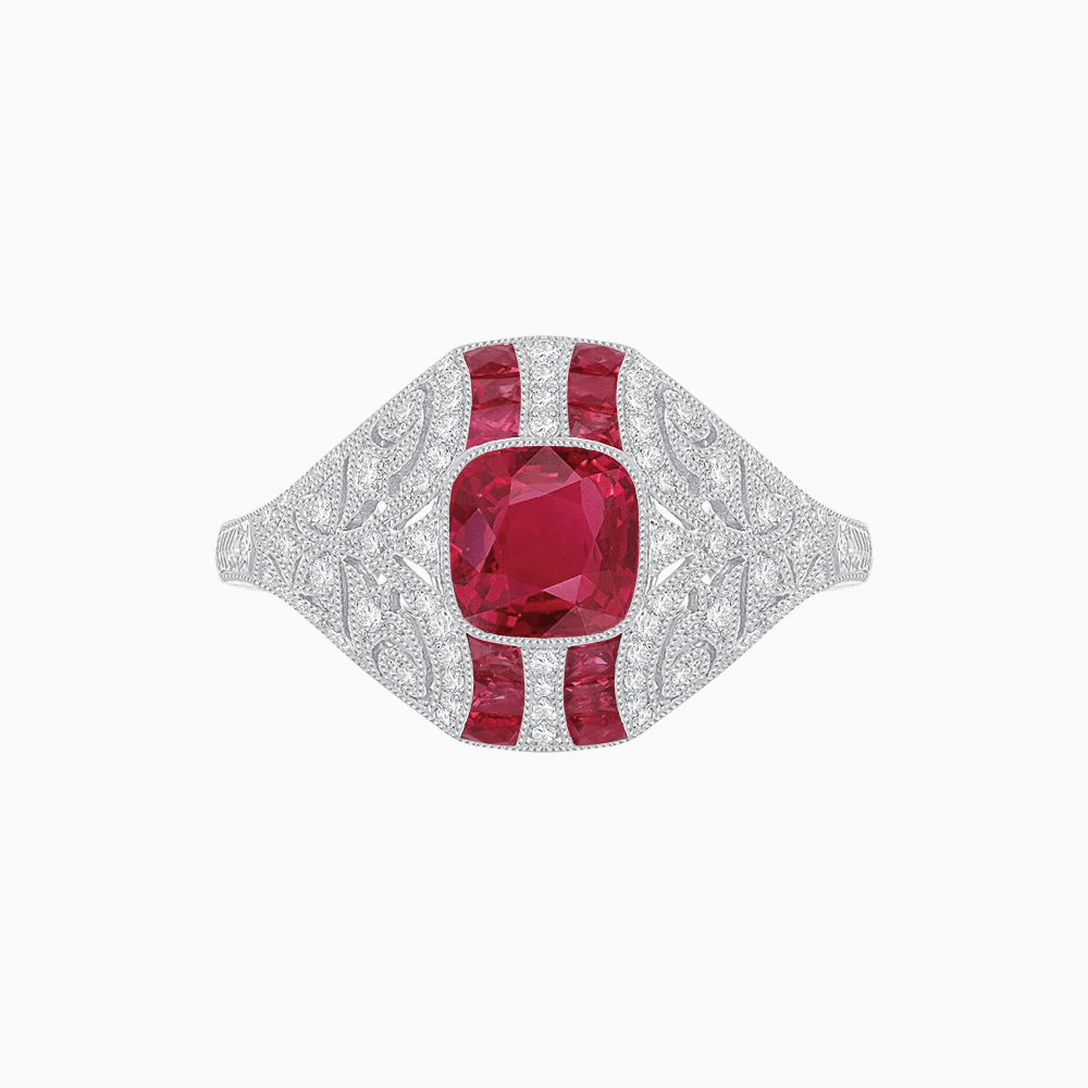 Vintage Inspired Sapphire & Diamond Ring - Shahin Jewelry