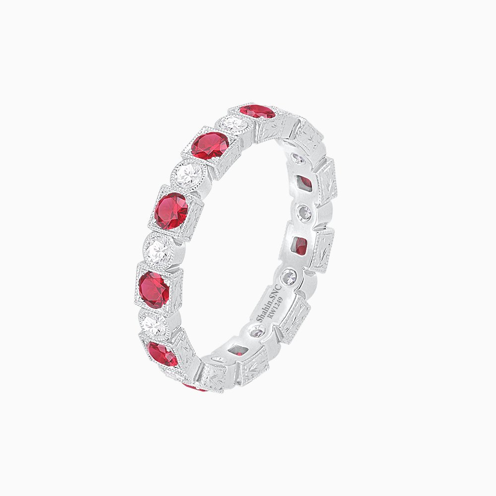 Vintage Inspired Stackable full Band - Shahin Jewelry