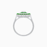 Load image into Gallery viewer, Vintage Inspired Triple Halo Pear - Shaped Ring with Customizable French - Cut and Cabochon Gemstones - Shahin Jewelry