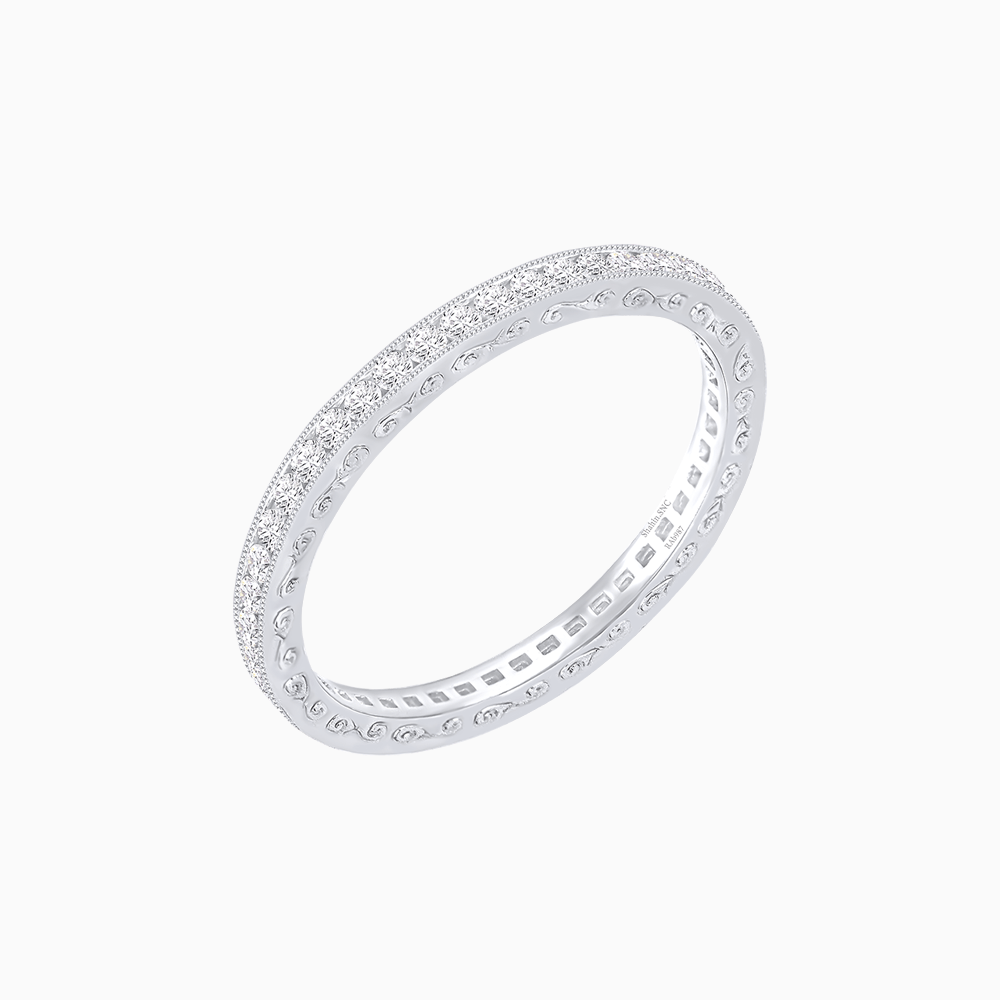 Vintage Style Diamond Wedding Band - Shahin Jewelry