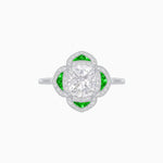 Load image into Gallery viewer, Vintage Style flower - shaped Ring with Diamond - Shahin Jewelry
